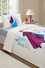 Özdilek Frozen Elsa And Anna Tek Kişilik Disney Lisanslı Lastikli Çarşaf Çocuk Pike Takımı