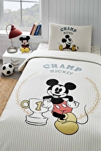 Özdilek Mickey Mouse Champ Tek Kişilik Disney Lisanslı Lastikli Çarşaf Çocuk Pike Takımı