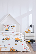 Özdilek Builder Tek Kişilik Lastikli Çarşaf Çocuk Pike Takımı
