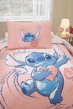 Özdilek Stitch Aloha Disney Lisanslı Kapitoneli Tek Kişilik Çocuk Nevresim Takımı