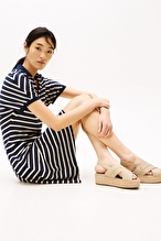 Tommy Hilfiger Kadın Denim Espadrille Platform Sandalet FW0FW08669ACC
