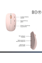 Philips SPK7418 Kablosuz Bluetooth 1600DPI 4 Tuşlu Optik Sessiz Mouse Pembe