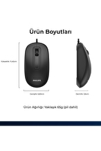 Philips SPK7238 USB Kablolu 1200DPI 3 Tuşlu Optik Mouse Siyah