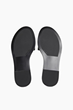 Calvin Klein Kadın Round Flat Sandal Lth Bar HW2 Sandalet HW0HW029250GJ
