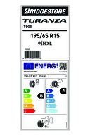 Lastik Yaz Bridgestone 195/65 R15 Turanza T005 95 XL W