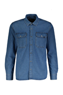 First Company Denim Erkek Kot Gömlek 2527103010