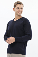 Finesuits Erkek Düz Yünlü Düz Yünlü Kazak 2522201004.DZVYR