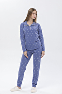 Shefame Fitilli Polar Dik Yaka Pijama Takımı 233KP7008PI