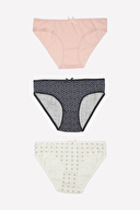 Shefame Kadın 3'lü Desenli Slip Külot 2324K001MD