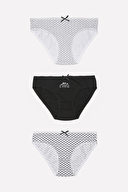 Shefame Kadın 3'lü Desenli Slip Külot 2324K001MD