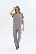 Shefame Kadın Kısa Kollu Pijama Takımı 24KP7015PI