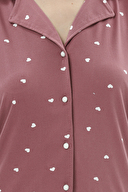 Shefame Kadın Önden Düğmeli Kısa Kollu Pijama Takımı 24KDP7002PI