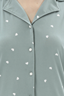 Shefame Kadın Önden Düğmeli Kısa Kollu Pijama Takımı 24KDP7003PI