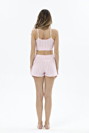 Shefame Kadın Sabahlıklı Crop Pijama Takımı 24KCP7001PI