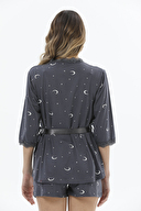 Shefame Kadın Sabahlıklı Crop Pijama Takımı 24KCP7015PI