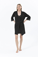 Shefame Kadın Dantel Detaylı Viskoz Gecelik Sabahlık Takımı 241OZR2