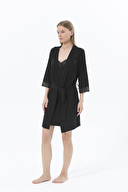 Shefame Kadın Dantel Detaylı Viskoz Gecelik Sabahlık Takımı 241OZR2