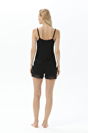 Shefame Kadın Dantel Detaylı Viskoz Askılı Şortlu Pijama Takımı 241OZR3