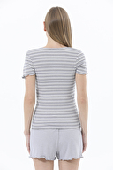 Shefame Kadın Çizgili Şortlu Pijama Takımı 241OZB1