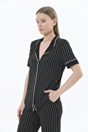 Shefame Kadın Düğmeli Gömlek Yaka Pijama Takımı 241OZE2