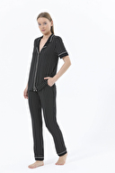 Shefame Kadın Düğmeli Gömlek Yaka Pijama Takımı 241OZE2