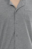 Finesuits Gömlek Yaka Düğmeli Kısa Kollu Waffle Şortlu Pijama Takımı 241SV9462