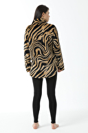 Shefame Kadın Dik Yaka Leopar Desenli Süper Yumuşak Polar Tayt Takım 242SV20835