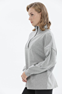 Shefame Kadın Dik Yaka Yarım Fermuarlı İki İplik Tayt Takım 242SV20971