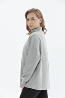 Shefame Kadın Dik Yaka Yarım Fermuarlı İki İplik Tayt Takım 242SV20971