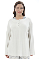 Shefame Kadın Yaka Detaylı Büyük Beden Pijama Takımı 242SV16258