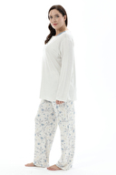 Shefame Kadın Yaka Detaylı Büyük Beden Pijama Takımı 242SV16258