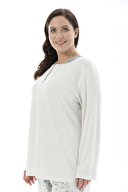 Shefame Kadın Yaka Detaylı Büyük Beden Pijama Takımı 242SV16258