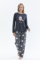 Shefame Kadın Bisiklet Yaka Yılbaşı Temalı Pijama Takımı 242SV15967