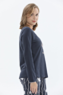 Shefame Kadın Bisiklet Yaka Yılbaşı Temalı Pijama Takımı 242SV15967