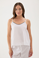 Cottons & Clouds Kadın İp Askılı Çoban Dikiş Pijama Üstü CC9582