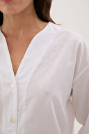 Cottons & Clouds Kadın Uzun Kollu Refli Düğmeli Pijama Üstü CC9221