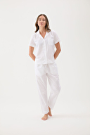 Cottons & Clouds Kadın Kısa Kollu Düğmeli Pijama Üstü CC9811