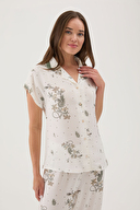 Cottons & Clouds Kadın Floral Desenli Kısa Kollu Viskon Pijama Takımı CC7314