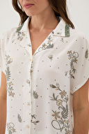 Cottons & Clouds Kadın Floral Desenli Kısa Kollu Viskon Pijama Takımı CC7314