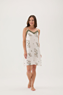 Cottons & Clouds Kadın Floral Desenli İp Askılı Viskon Gecelik CC7316