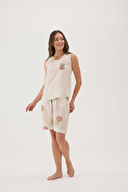 Cottons & Clouds Kadın Ananas Desenli Kolsuz Şort Takımı CC7660