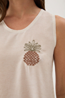 Cottons & Clouds Kadın Ananas Desenli Kolsuz Şort Takımı CC7660