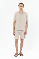Finesuits Apaş Yaka Kısa Kollu Müslin Şort Takımı 251E15SV