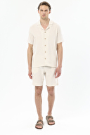 Finesuits Apaş Yaka Kısa Kollu Müslin Şort Takımı 251E15SV