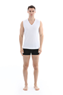 Cottons&Clouds Erkek İkili V Yaka Kalın Askılı Atlet CC9677