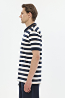 Finesuits Yatay Çizgili Polo Yaka Kısa Kollu Pijama Takımı 251E02SV