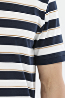 Finesuits Yatay Çizgili Polo Yaka Kısa Kollu Pijama Takımı 251E02SV