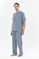 Finesuits Bisiklet Yaka Kısa Kollu Waffle Pijama Takımı 251E08SV