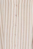 Shefame Kadın Natural Çizgi Desenli Düğmeli V Yaka Kısa Kollu Gecelik 251K05SV