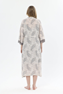 Shefame Kadın Şal Desenli İnce Askılı Uzun Gecelik Sabahlık Takımı 251K10SV